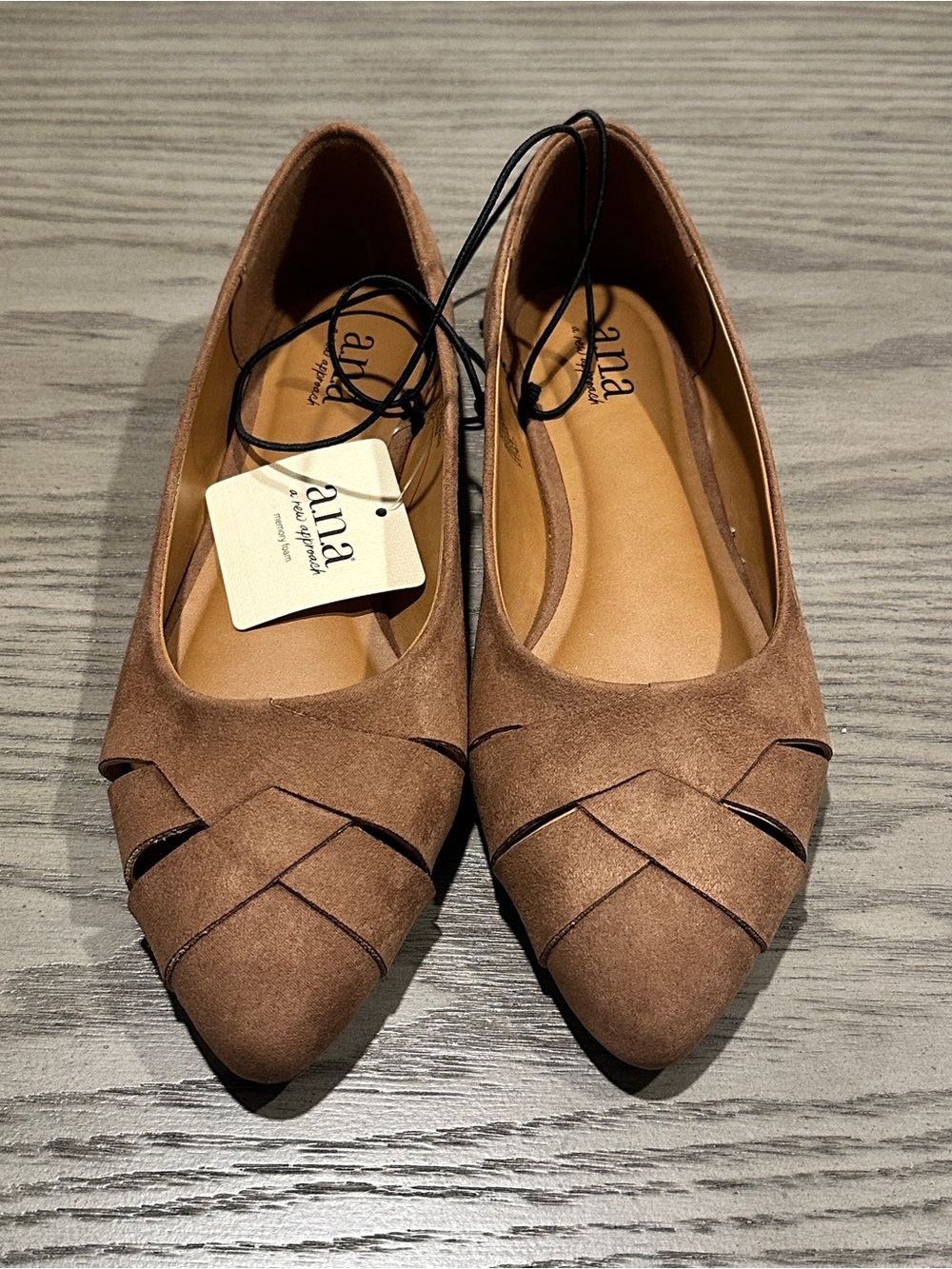 a.n.a Brown Suede Pointed-Toe Flats NWT